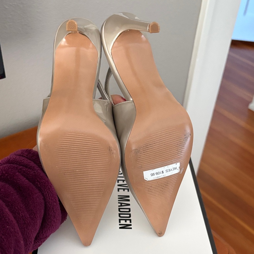 Steve Madden White Reyes champagne slingback - never worn - Picture 3 of 5